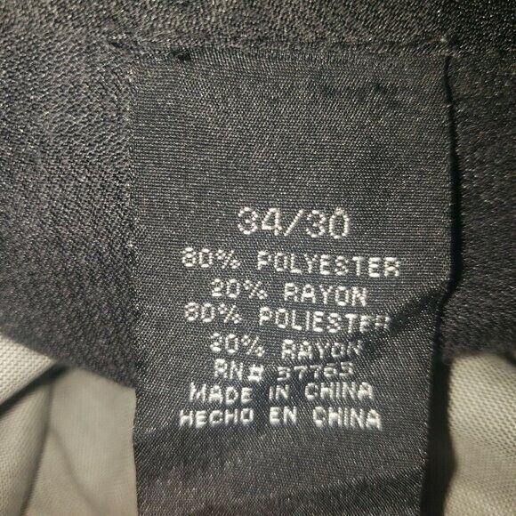 Perry Ellis Mens Size 34 Gray  Solid Dress Pants - Picture 2 of 9